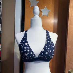 Star print bikini top